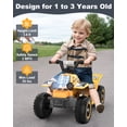 thumbnail image 3 of TOKTOO 6V 7Ah Powered Ride on ATV Toys, Electric Kids Car, 4 Wheeler Ride on Car w/ Music Player, Toddler Car for Boys Girls Aged 1-3 Years, Yellow, 3 of 8