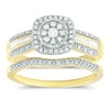 Forever Bride 1/3 Cttw Diamond Cushion Bridal Set in 10K Yellow Gold
