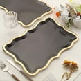 thumbnail image 5 of Efavormart 10 Pack | Elegant Black / Gold Rim Disposable Serving Trays, Heavy Duty 400 GSM Paper Rectangular Party Platters - 14"X10", 5 of 11