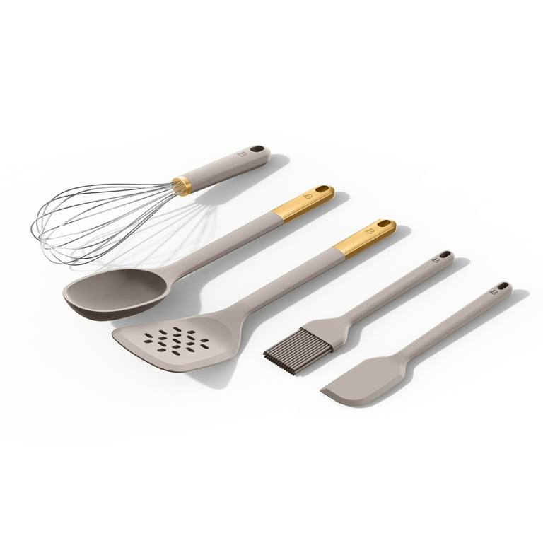 Beautiful 5-Piece Kitchen Tool Set, Porcini Taupe by Drew