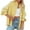 Yellow, variant on Turilly Womens Jackets Ladies Women's Casual Washed Worn Hole Loose Denim Jacket Oversized Denim Jacket Boyfriend Long Sleeve Jacket