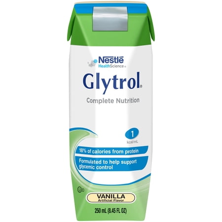 Nestle Glytrol Tube Feeding Formula Vanilla 8.45 oz Carton 24 Ct