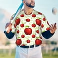 thumbnail image 6 of Balery Fruit Apples Baseball Jersey for Men Casual Button Down Shirts Short Sleeve Active Team Sports Uniform-Large, 6 of 9