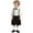Z-204Black1, variant on FAOWME Boys Gentleman Outfits Short Sleeve Lapel Bowtie Pocket Shirts And Striped Suspender Shorts Comfortable Formal Suit Sets For Daily Wear,Black1,4-5 Years