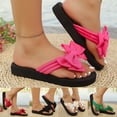 thumbnail image 2 of CHENge Women’s Bow Knot Platform Flip Flops, Cute Decorative Wedge Thong Sandals, Non-Slip Summer Beach Slippers for Casual & Vacation Use, 2 of 8