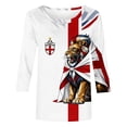thumbnail image 4 of Warop 3/4 Sleeve Top for Women Fashion World Cup Print Crewneck Blouses Casual Loose Fit Shirts, 4 of 7