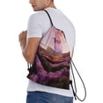 thumbnail image 3 of Drawstring Backpack - Lavender Fields Mirror Cube Splash Proof Small Drawstring Gym Bag for Women Men, Cinch Sports String Bag Backpack for Travel Swimming Beach, 3 of 8