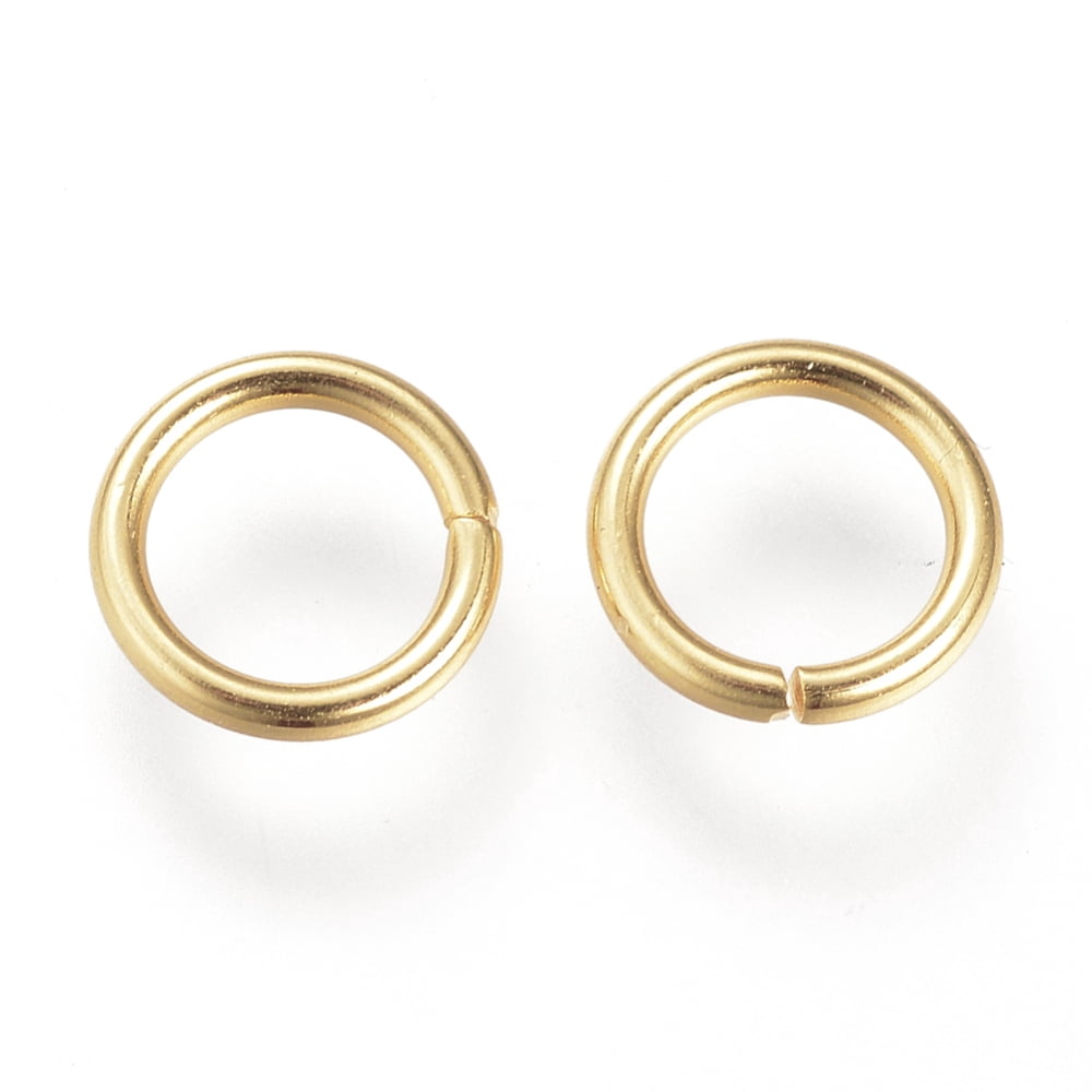 500pcs 304 Stainless Steel Open Jump Rings Round Golden 8x1.2mm Inner Diameter: 5.6mm