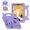 Lightpurple, variant on For iPad mini 7th/6th Gen(2024/2021) Kids Case,With Handle Holder,With Foldable Kickstand,Animal Print,Lightweight Shockproof Non-Slip Kid-Proof Cover,Durable Drop Protection Case,Skyblue