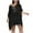 Black, variant on fatyb Plus Size Swim Cover up Womens Short Sleeve Beach Wear Bikini Coverup V Neck Bathing Suit