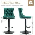 thumbnail image 3 of Stools Set of 2, Adjustable Upholstered Counter Height Barstools with Back and Black Footrest, Modern Velvet Swivel Barstools for Kitchen Counter, 3 of 7