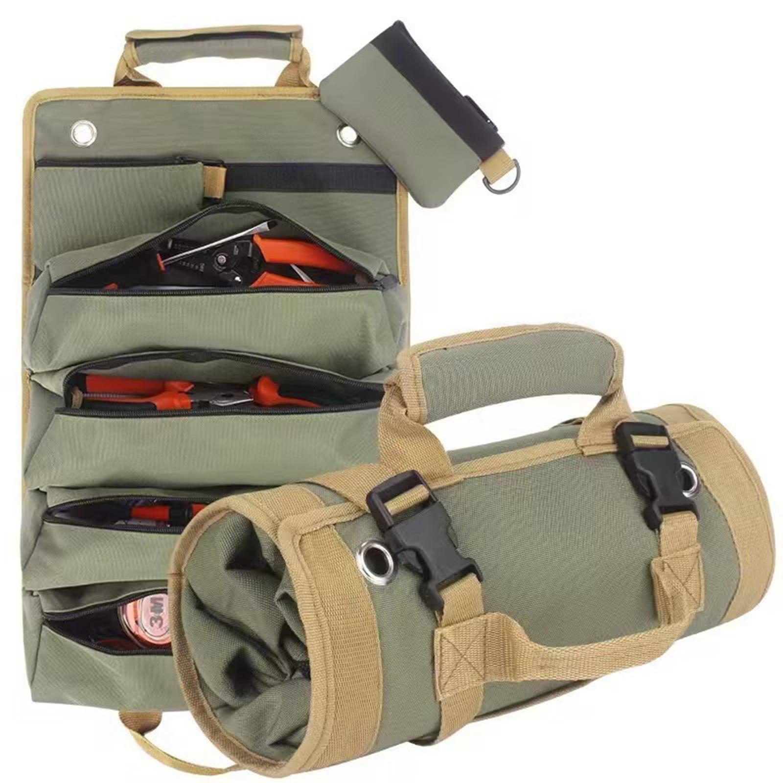 Heavy-Duty 1000D Tool Roll Bag – 40x30cm Foldable Organizer for Mechanics, Travel & Emergency Kits