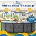 thumbnail image 2 of Blue Wave Marbella 24-ft Round 52-In Deep Above Ground Swimming Pool 6in Top Rail Metal Wall Swimming Pool Package, 2 of 7