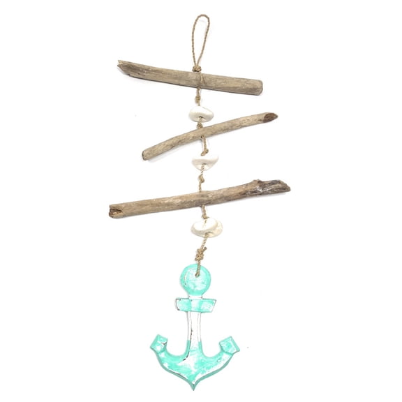 Driftwood Garland w/ Anchor 20" Turquoise - Rustic Cottage Accents | #lis3101150b