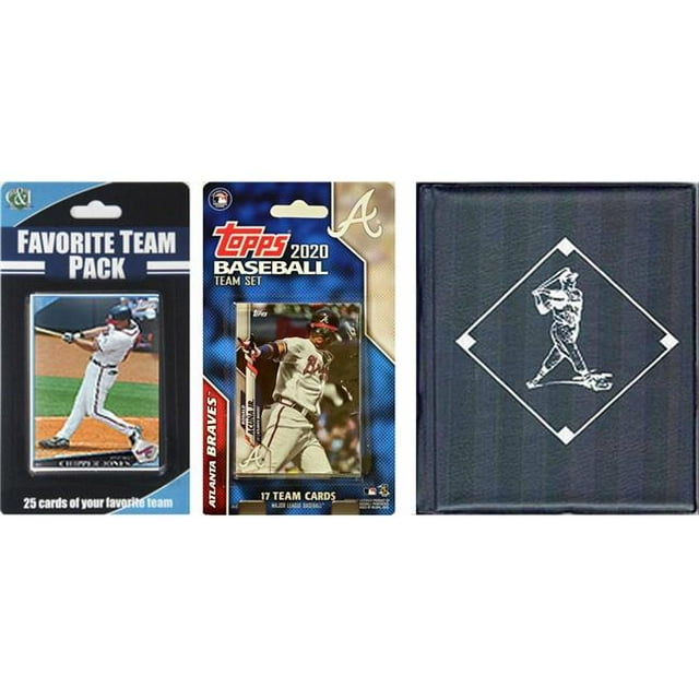 C&I Collectables 2020BRAVESTSC MLB Atlanta Braves Licensed 2020 Topps Team Set & Favorite Player Trading Cards Plus Storage Album