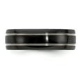 thumbnail image 4 of Edward Mirell Titanium Black Ti & Grey Grooved 7mm Band, 4 of 7