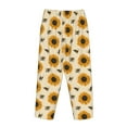 thumbnail image 5 of Xecao Sunflowers And Bee Women's Straight Lounge Pajama Pants: The Epitome of Relaxed Sleepwear, 5 of 9