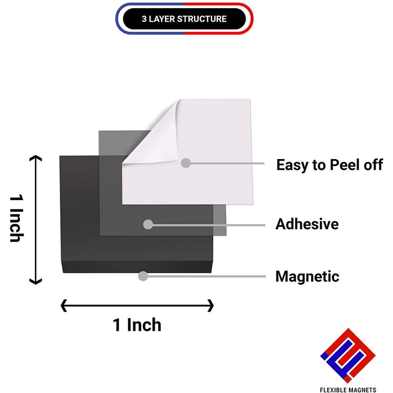 1 in. Adhesive Magnetic Squares (24-Piece per Pack)