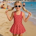 thumbnail image 3 of Xixirimido Red Watermelon Print Girls One Piece Swimsuits Sleeveless Swim Dress for Girls Skirted Bathing Suit Hawaiian Skirt Swimwear UPF 50+ Sun Protection, 5-6 Years, 3 of 7