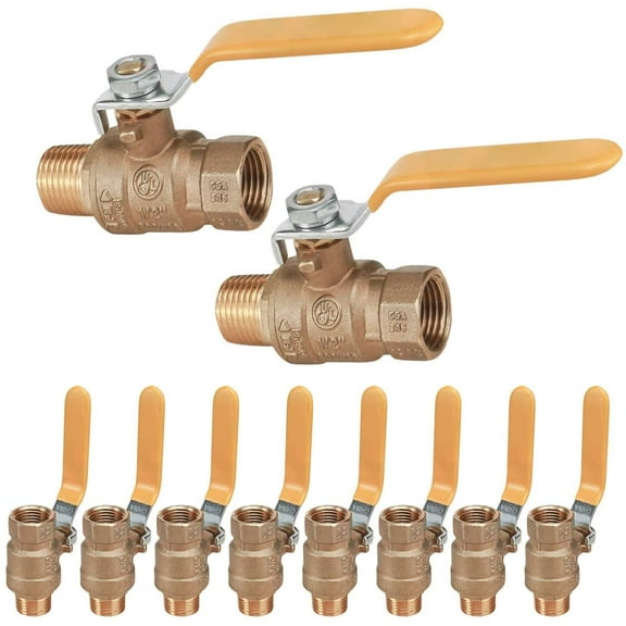 Midline Valve MF822256-10 Premium Brass Full Port Ball Valve, 3/4 in. FIP x 3/4 in. MIP (10 Pack)