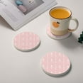thumbnail image 2 of LNWH Non-Slip Decorative Drink Coasters, Absorbent Pink Abstract Pistil Art Pattern Drink Mats, 6PCS, 2 of 7
