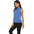 thumbnail image 4 of MoFiz Women Pure Golf Polo Shirts Sleeveless Sports Athletic Workwear-Quick Dry Tank Tops, 4 of 6