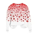thumbnail image 6 of Lorytime Crew Neck Sweatshirts Wome Christmas Snowflakes Print Shirt Long Sleeve Pullover Loose Tops for Holiday, 6 of 6