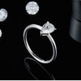 thumbnail image 4 of 1 Carat Pear Cut Moissanite Solitaire Ring, Anniversary Birthday gift for her, Plain Band Ring In 925 Sterling Silver, 4 of 6