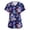 Dark Purple, variant on Women's Halloween Scrub Top Stretch, V-Neck Short Sleeve Medical Scrubs Shirt 4-Way Stretch Polyester Spandex Uniform Tops with Pockets Dark Purple L