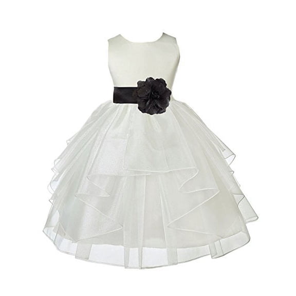 Ekidsbridal Formal Ivory Shimmering Organza Flower Girl Dresses Graduation Ceremony Birthday Party Communion Baptism Christening Gown 4613T 10