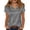 Black, variant on Geometric Patchwork Cowl Neck Top for Women, Short Sleeve Draped Front Tunic Shirt - Lightweight Casual Summer Tee with Unique Print Multicolor XXL