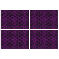 Purple Gothic Floral Pattern Summer Placemats Table Placemats Set Of 4-Linen Kitchen Washable Placemats Table Mats 11.8"x17.7" Non-Slip Heat Resistant
