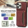 thumbnail image 5 of Allytech for iPhone 13 Mini Case with Double Magnetic Clasp, Wallet PU Leather Cover Hands-Free Kickstand Back Card Slots/Cash Holder Flip Scratch Free Case for iPhone 13 Mini 5.4" 2021[5G], Winered, 5 of 6