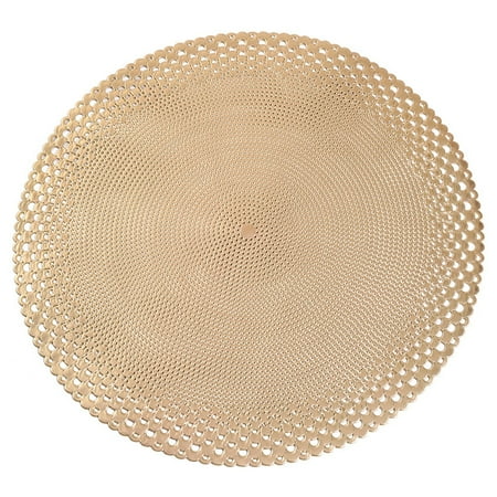 

Wanwan Place Mat Elastic Heat Insulation PVC Round Shape Easy to Clean Table Mat for Home