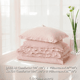 thumbnail image 6 of JOLUSERE Pink Ruffled Comforter Set Queen 3PCS Vintage Shabby Chic Bedding Soft Comforter Set All Season, 6 of 13