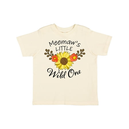 

Inktastic Meemaw s Little Wild 1 with Beautiful Sunflower Gift Toddler Boy or Toddler Girl T-Shirt