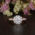 thumbnail image 5 of HeartsAndYou Cluster Floral Solitaire Engagement Ring for Women 2ct Round Cut Moissanite 18k Rose Gold over Silver, 5 of 9