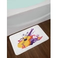 thumbnail image 2 of Music Bath Mat, Performance of a Guitarist Playing on Big Guitar with Floral Ornaments, Plush Bathroom Decor Mat with Non Slip Backing, 29.5" X 17.5", Mustard and Multicolor, by Ambesonne, 2 of 2
