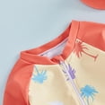 thumbnail image 2 of WAYUTE Toddler Baby Boy Swimsuit Long Sleeve Cartoon Printed Rash Guard 3 Piece Bathing Suit Swimwear Water Activities, 2 of 7