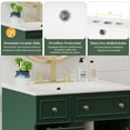 thumbnail image 6 of 24-inch forest green bathroom vanity with ceramic sink, 2 drawers and 1 soft-close door, safe, stable, sturdy and reliable, with ample storage space, 6 of 9