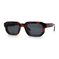 thumbnail image 5 of Retro Mod Narrow Rectangle Horn Rim Beveled Thick Plastic Sunglasses Tortoise - Black, 5 of 7