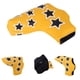 thumbnail image 5 of Funda para cabeza de palo de Golf de felpa gruesa, semicircular, de cuero PU, con bordado de estrellas, resistente al agua, en forma de L, color amarillo, 5 of 9