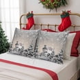 thumbnail image 6 of Outdoor Pillow Covers Waterproof Pillow Cases Protector Christmas Gray Snowmen Pillowcase Pack of 2 Winter Snowflakes Xmas Tree Throw Cushion Case for Pation Furniture,Couch,Sofa, 18x18 in, 6 of 9