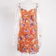 thumbnail image 1 of SAYOO Vestido corto informal con tirantes y cadena para mujer, con cuello en V, sin espalda, con lentejuelas SAYOO  Casual, 1 of 9