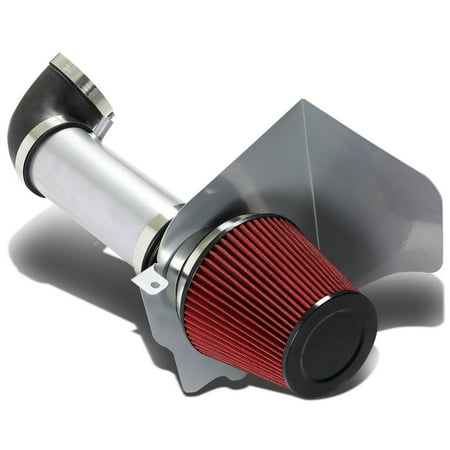 Dodge Charger Air Intake (For 2005 to 2010 Dodge Challenger / Charger / Magnum Silver Coated Aluminum Air Intake Pipe+Red Filter System 06 07 08)