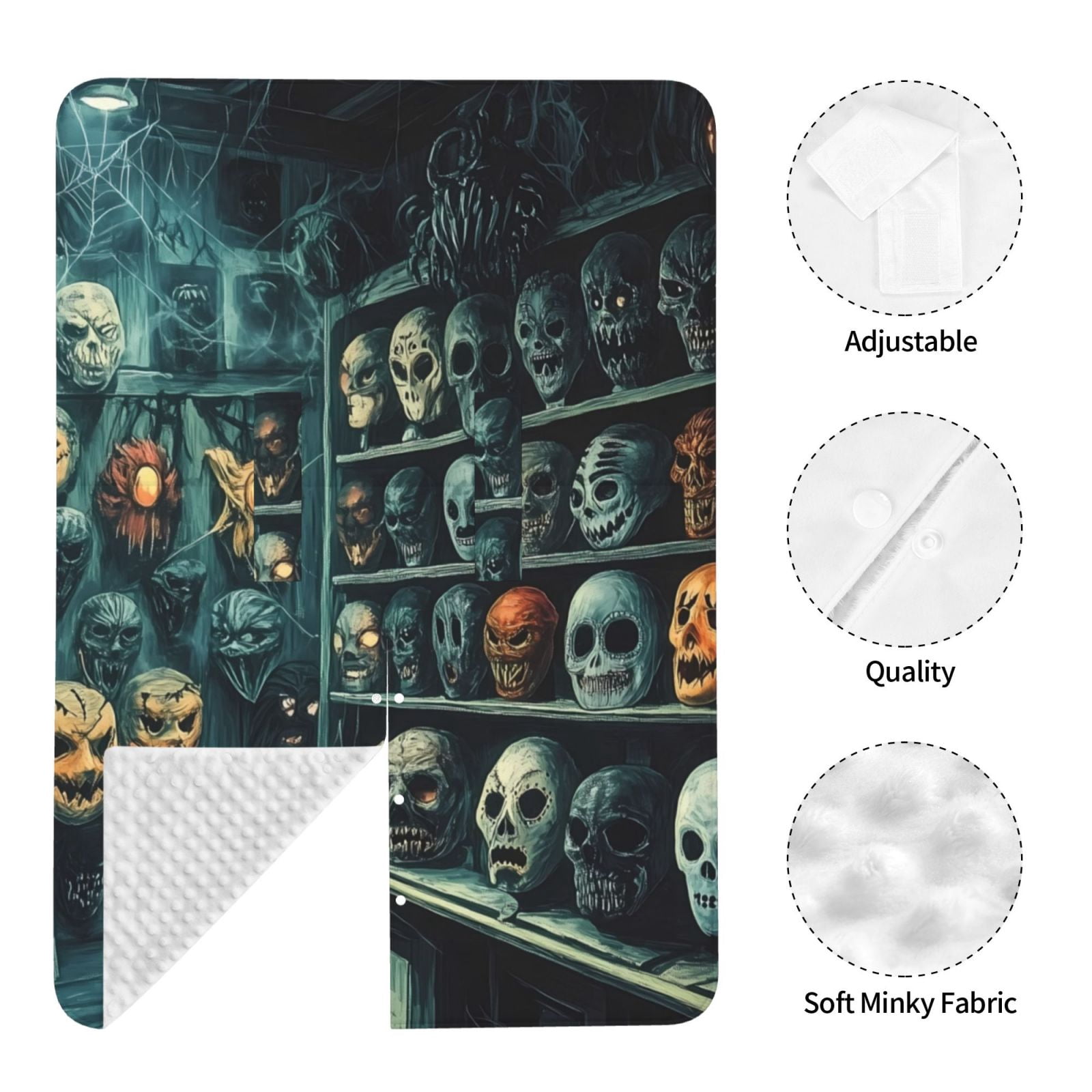 Car Seat Cover Baby - Halloween Mask Wall (3) Breathable Infant Car Seat Cover for Baby Carseat, Lightweight Comfort Baby Essentials Must Haves Newborn Stuff for Girl Boy