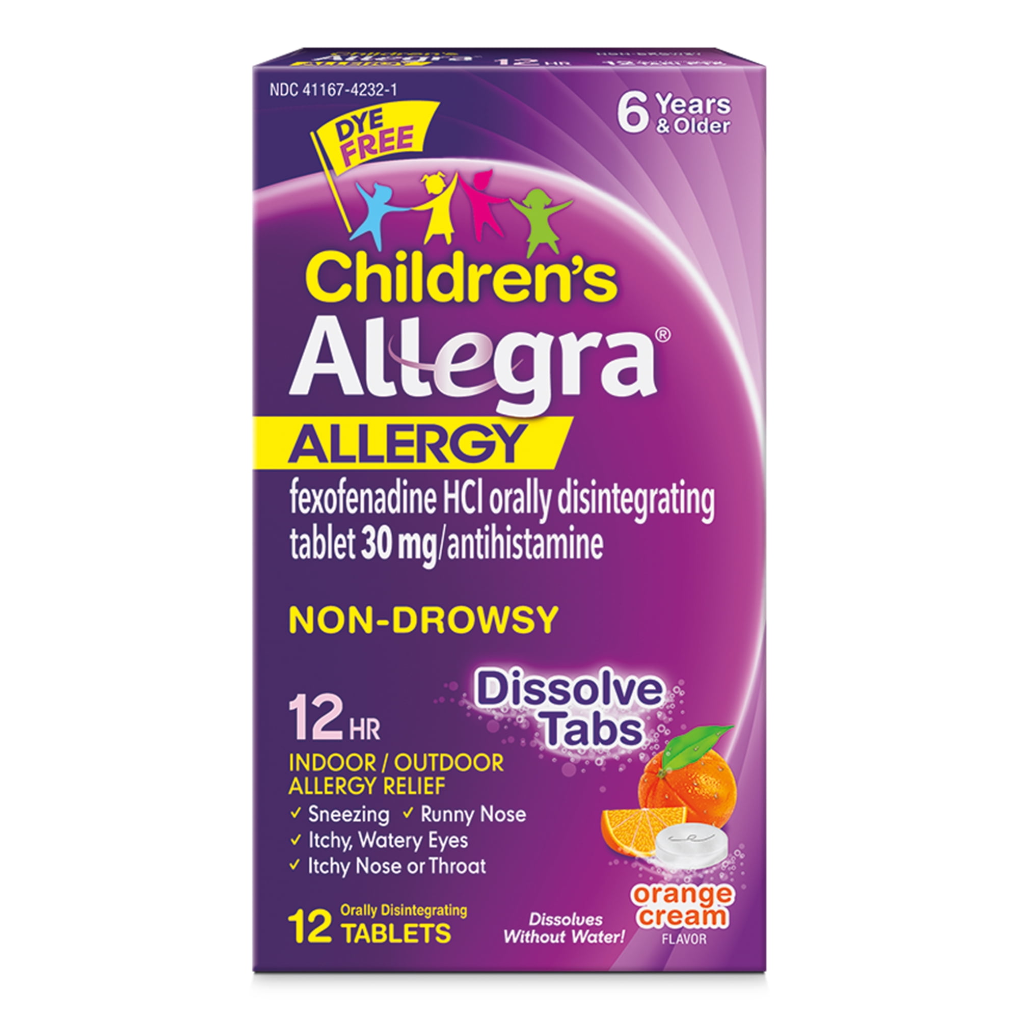 Allegra Children's 12 Hour Non-Drowsy Antihistamine Allergy Relief Medicine 30mg Meltable Tablets 12ct