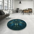 thumbnail image 3 of Ahgly Company Indoor Round Patterned Teal Green Area Rugs, 8' Round, 3 of 6