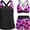 Pink Palm, variant on Women's three piece Tankini swimsuit - abdominal control vest with bra, moderate swimsuit with pockets, shorts, bottom 2026