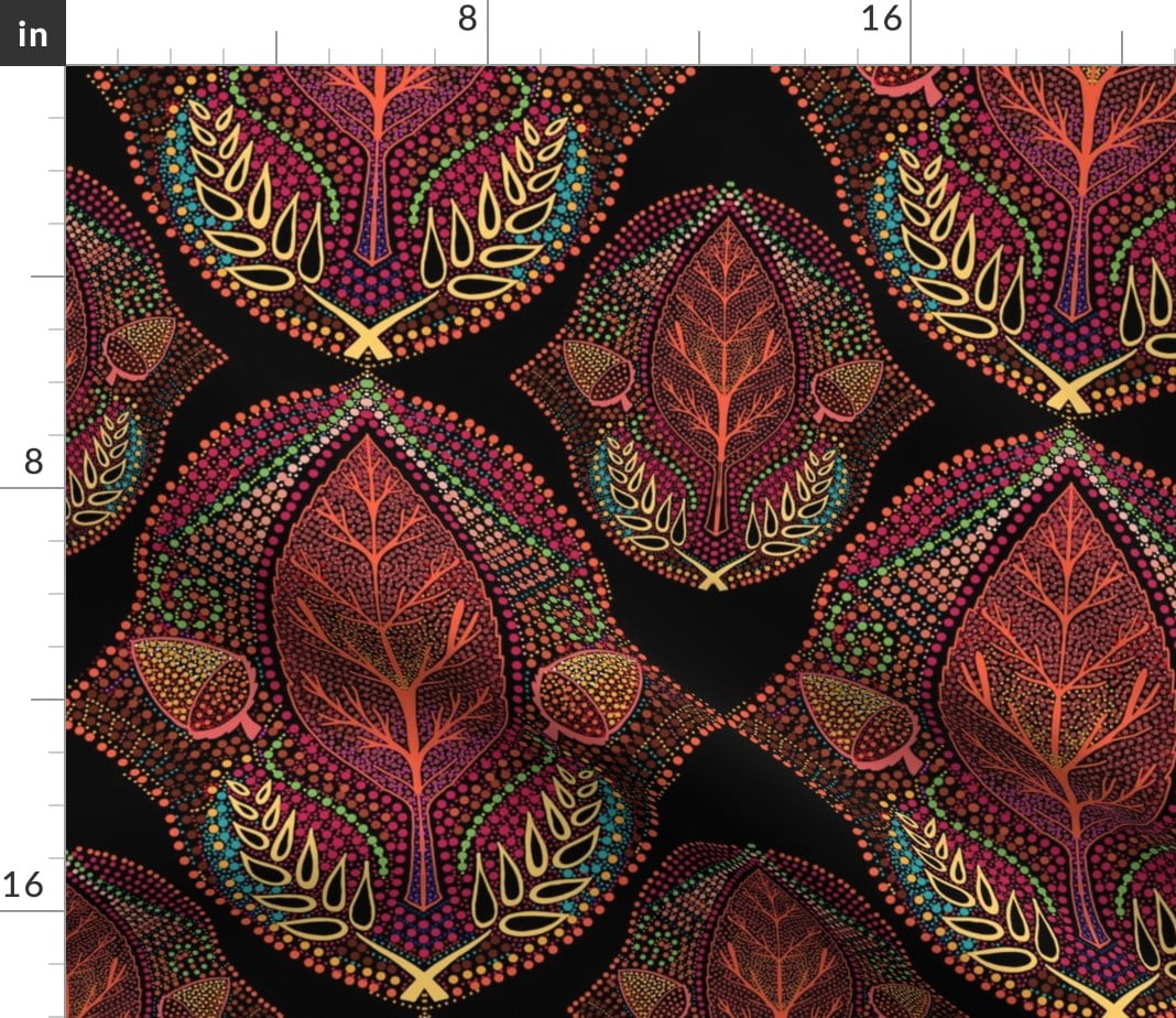 Fall Rustic Autumn Ogee Geometric Modern Home Fabric Printed by